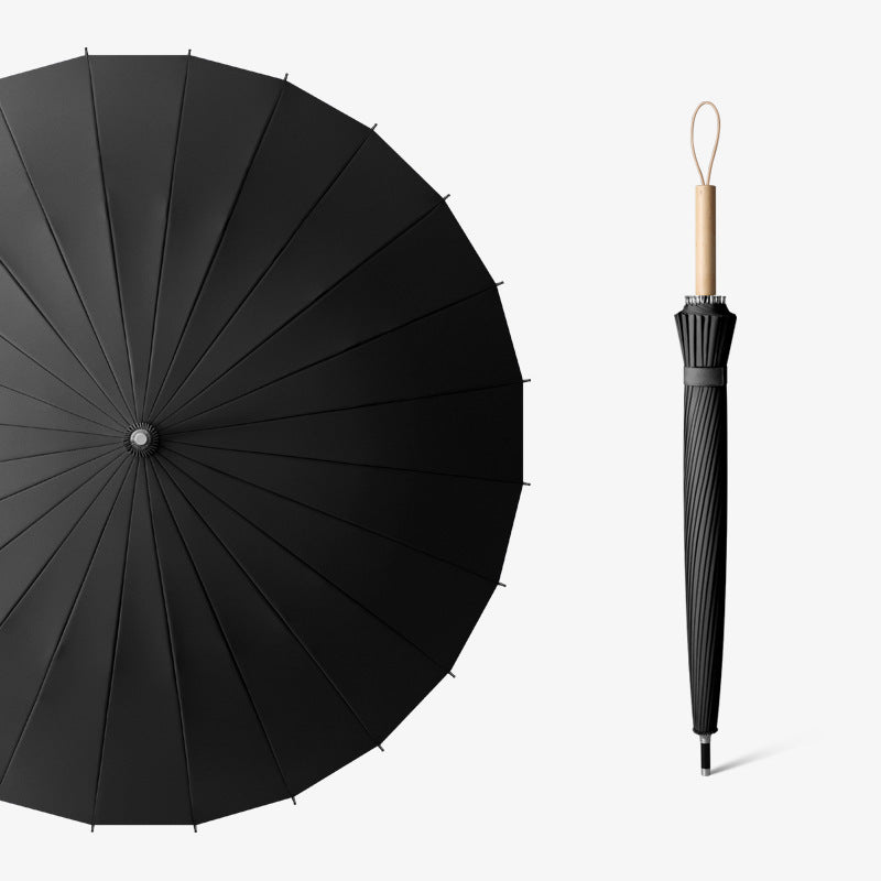 Manual Open Stick Umbrella with Strong Shaft Frame Windproof Big Size Classic Waterproof Straight Umbrella 25inch 24k