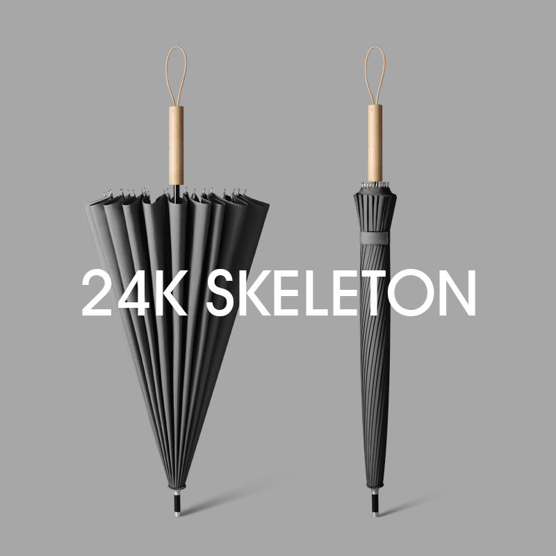 Manual Open Stick Umbrella with Strong Shaft Frame Windproof Big Size Classic Waterproof Straight Umbrella 25inch 24k