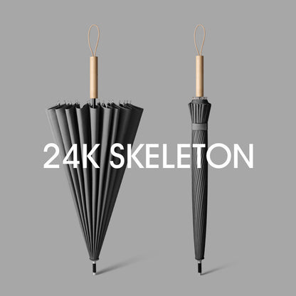 Manual Open Stick Umbrella with Strong Shaft Frame Windproof Big Size Classic Waterproof Straight Umbrella 25inch 24k