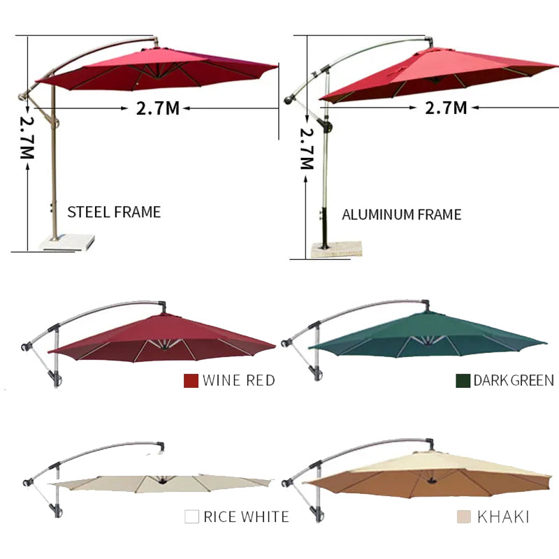 FEAMONT Aluminum Banana Sun Patio Umbrella Hot Sale Garden Beach Umbrella for Outdoor Use