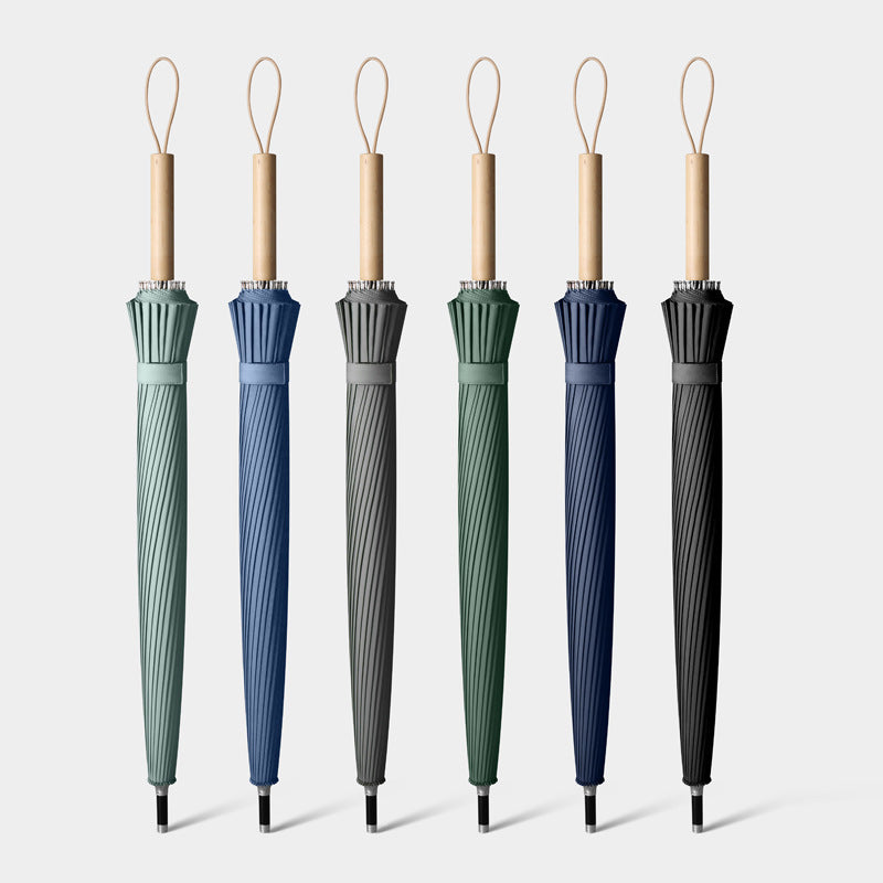 Manual Open Stick Umbrella with Strong Shaft Frame Windproof Big Size Classic Waterproof Straight Umbrella 25inch 24k